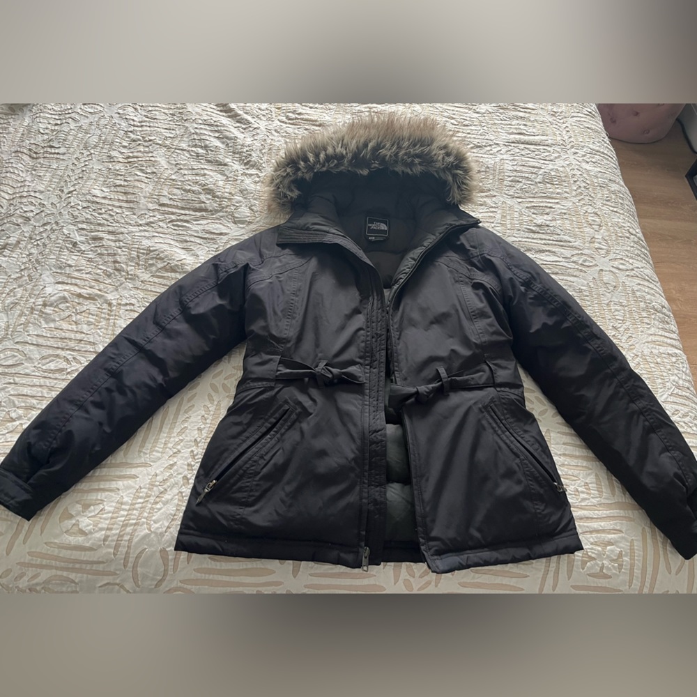 Goose Down North Face Belted Parka
